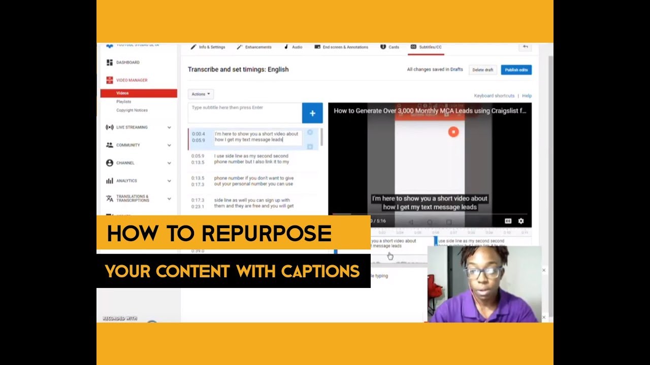 How to Repurpose Your Content with Youtube Captions